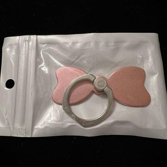 Cell Phone Finger BowKnot Holders set of 3 Pink Gold and Black - Picture 2 of 5